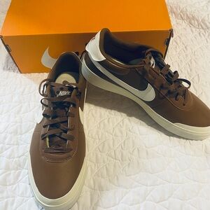Nike Brown Low-Top Sneakers with White Swoosh